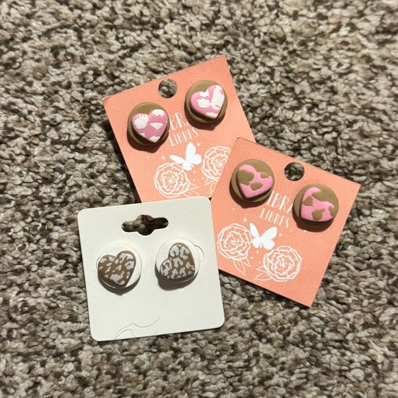 Jewelry - (Choose One) Heart-Shaped Clay Earrings